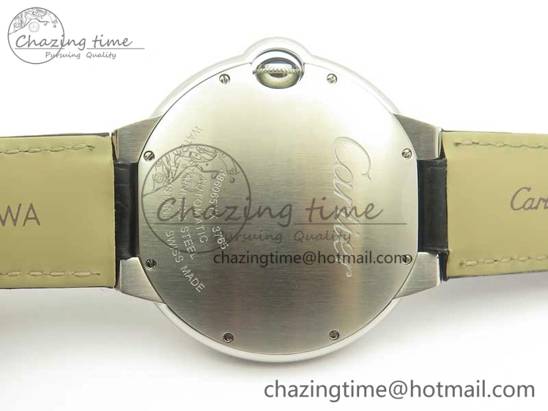 Ballon Bleu 42mm SS AF 1:1 Best Edition White Texture Dial on Black Crocodile Strap A Refined 6203