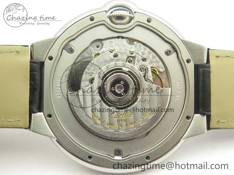 Ballon Bleu 42mm SS AF 1:1 Best Edition White Texture Dial on Black Crocodile Strap A Refined 6203