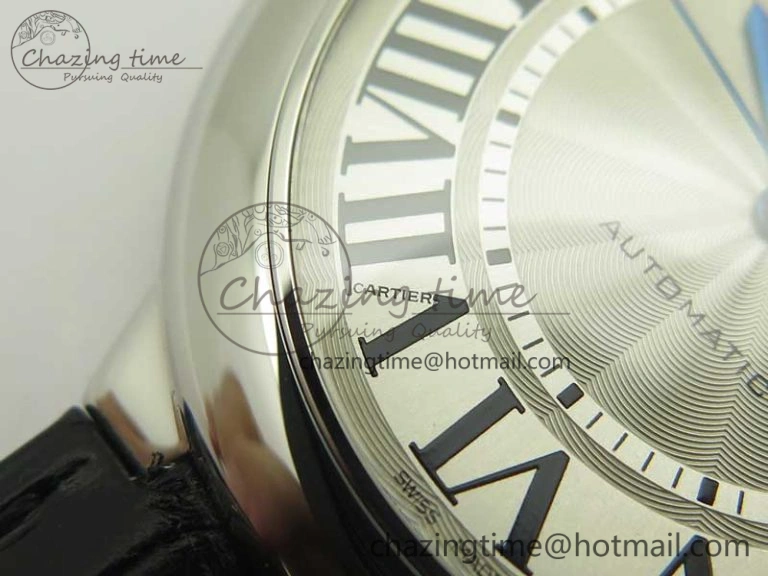 Ballon Bleu 42mm SS AF 1:1 Best Edition White Texture Dial on Black Crocodile Strap A Refined 6203