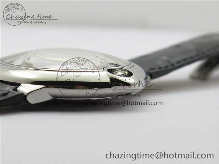 SmartChoice Ballon Bleu 42mm SS AF 1:1 Best Edition White Texture Dial on Black Leather Strap A 6087