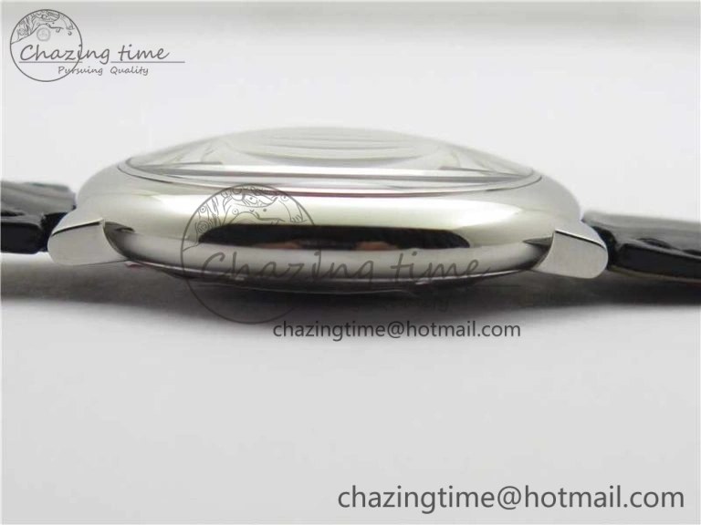 SmartChoice Ballon Bleu 42mm SS AF 1:1 Best Edition White Texture Dial on Black Leather Strap A 6087