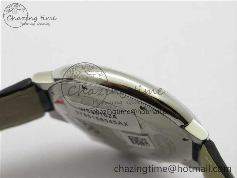 SmartChoice Ballon Bleu 42mm SS AF 1:1 Best Edition White Texture Dial on Black Leather Strap A 6087