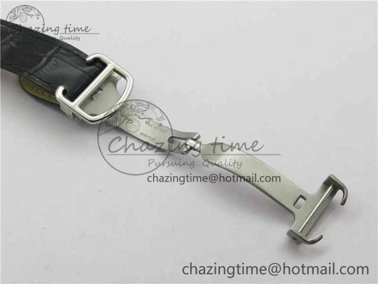 SmartChoice Ballon Bleu 42mm SS AF 1:1 Best Edition White Texture Dial on Black Leather Strap A 6087