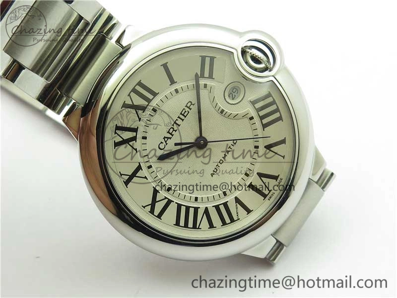 Casual Ballon Bleu 42mm SS AF 1:1 Best Edition White Texture Dial on SS Bracelet A 6084