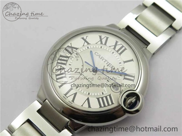 Casual Ballon Bleu 42mm SS AF 1:1 Best Edition White Texture Dial on SS Bracelet A 6084