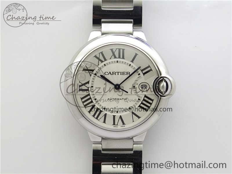 Casual Ballon Bleu 42mm SS AF 1:1 Best Edition White Texture Dial on SS Bracelet A 6084