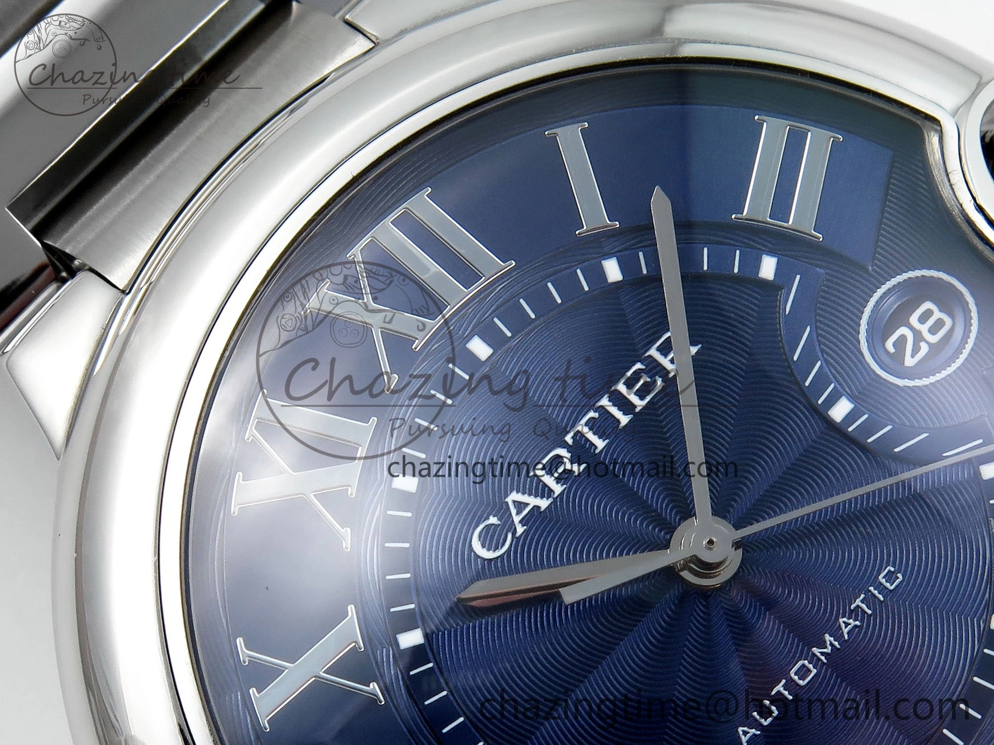 Ballon Bleu 42mm SS CHF 1:1 Best Edition Blue Texture Dial on SS Bracelet A RelaxedFit 6041
