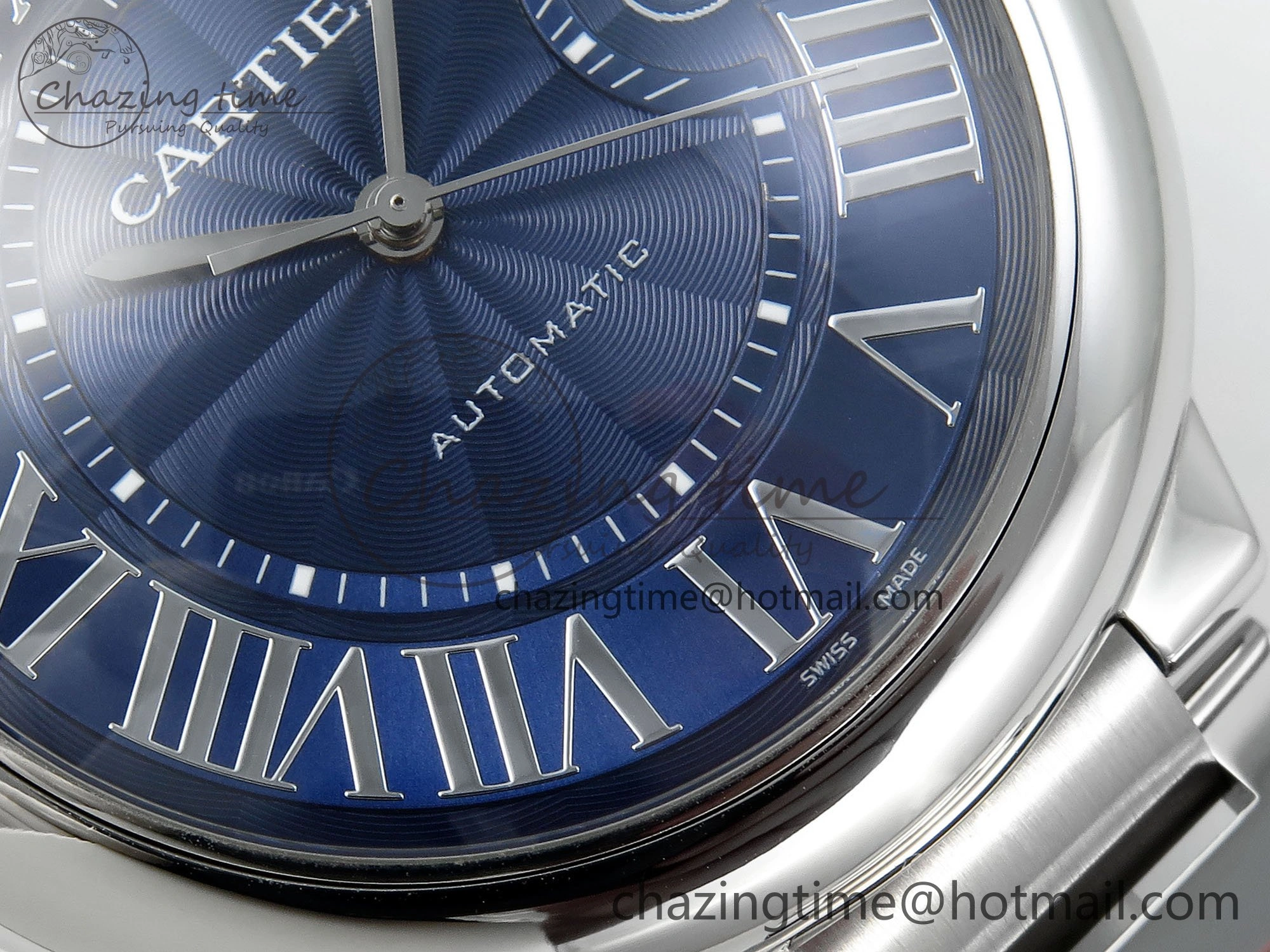 Ballon Bleu 42mm SS CHF 1:1 Best Edition Blue Texture Dial on SS Bracelet A RelaxedFit 6041