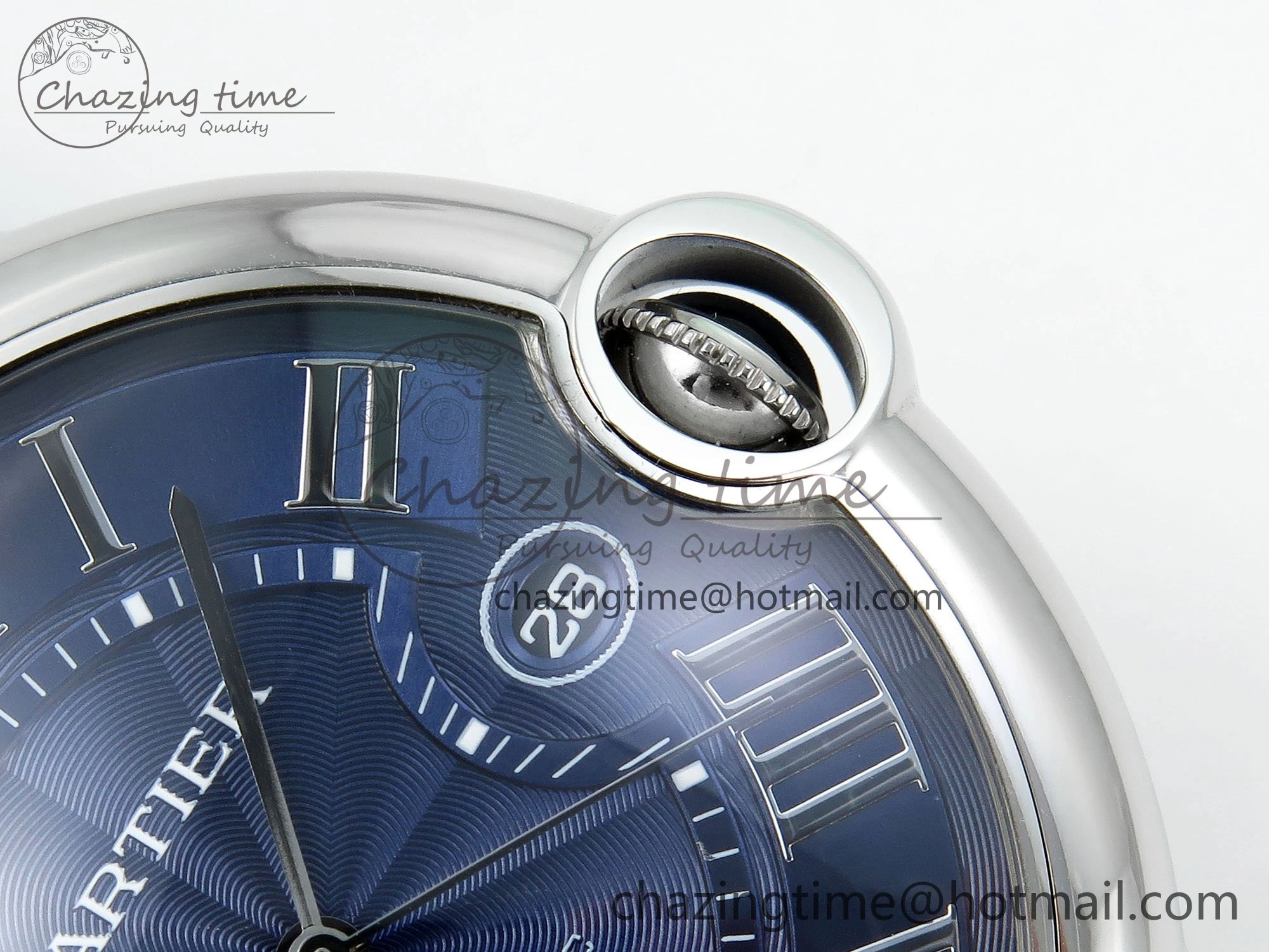 Ballon Bleu 42mm SS CHF 1:1 Best Edition Blue Texture Dial on SS Bracelet A RelaxedFit 6041