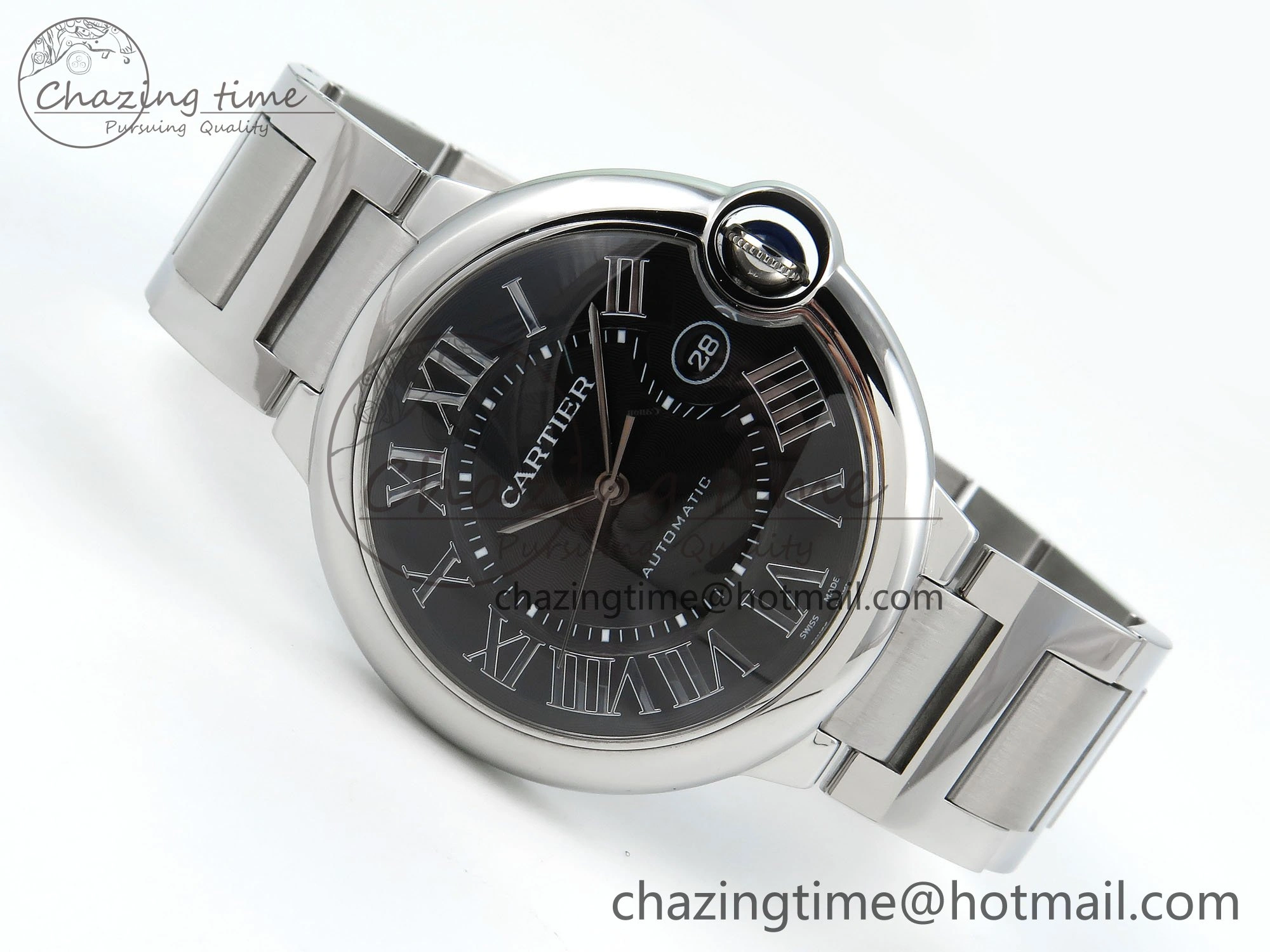 Functional Ballon Bleu 42mm SS CHF 1:1 Best Edition Grey Texture Dial on SS Bracelet A 6038