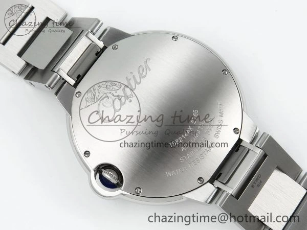 Attractive Ballon Bleu 42mm SS CHF 1:1 Best Edition White Texture Dial 2Line Diamonds Bezel on SS Bracelet A 5981