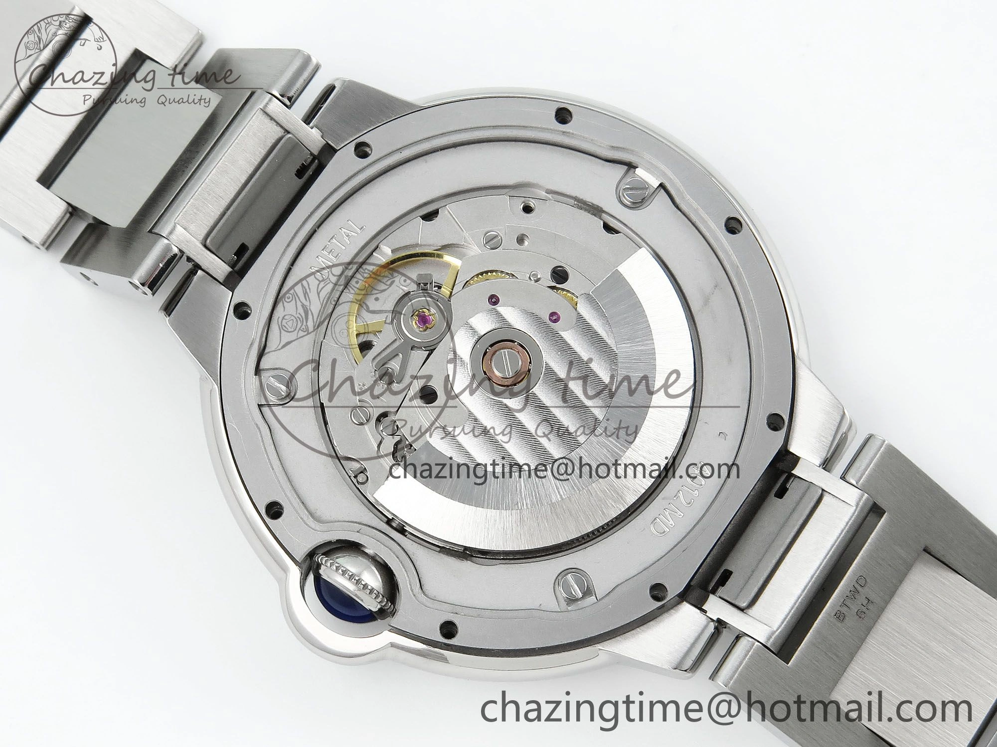Attractive Ballon Bleu 42mm SS CHF 1:1 Best Edition White Texture Dial 2Line Diamonds Bezel on SS Bracelet A 5981