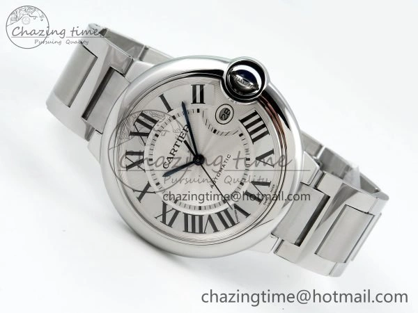 Ballon Bleu 42mm SS CHF 1:1 Best Edition White Texture Dial on SS Bracelet A WaterResistant 6042