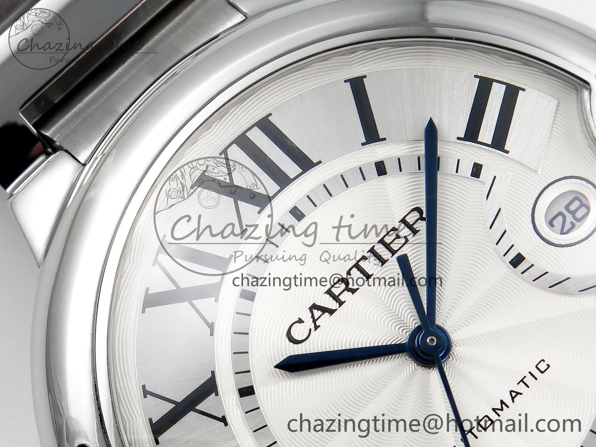 Ballon Bleu 42mm SS CHF 1:1 Best Edition White Texture Dial on SS Bracelet A WaterResistant 6042