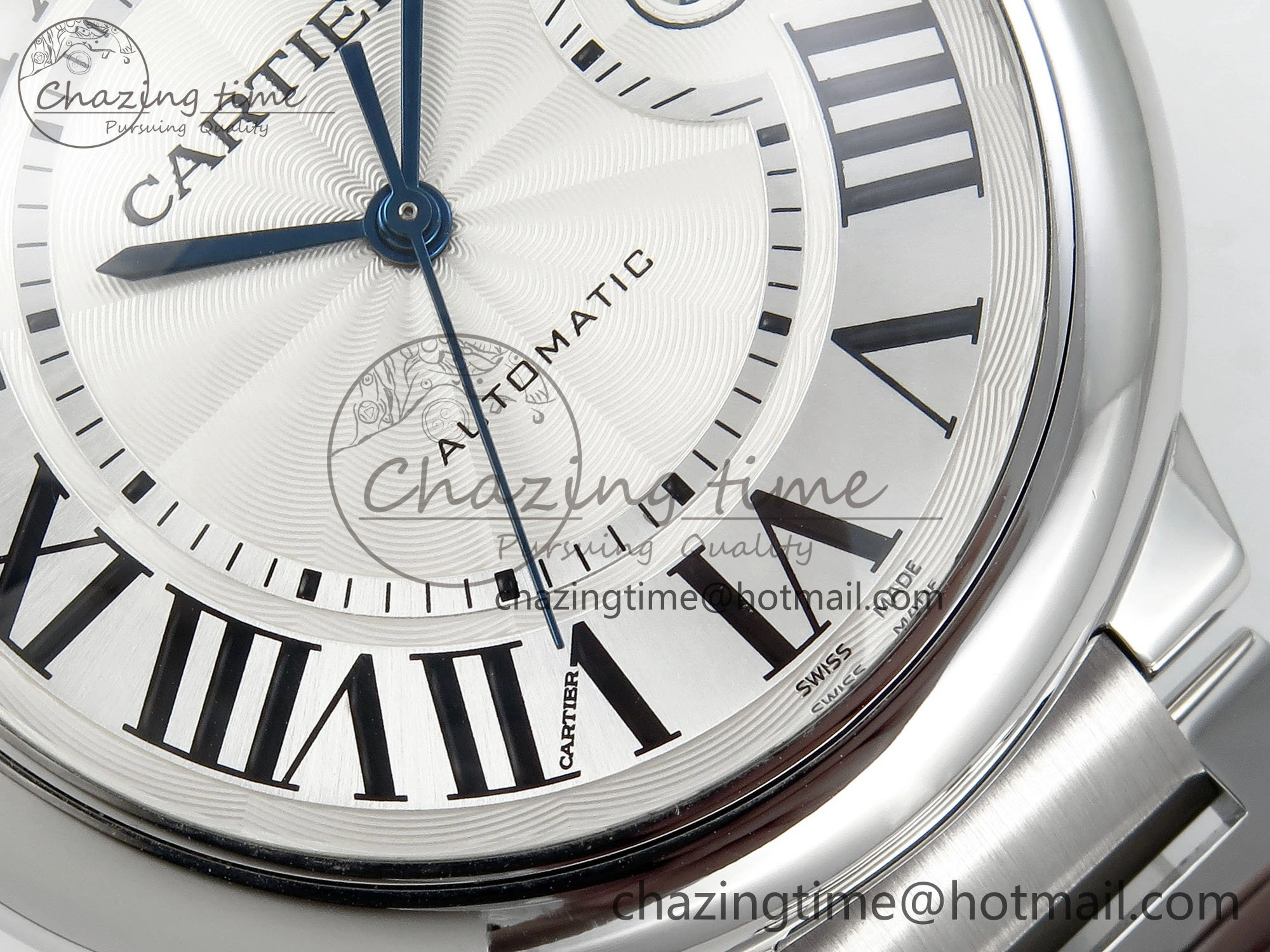 Ballon Bleu 42mm SS CHF 1:1 Best Edition White Texture Dial on SS Bracelet A WaterResistant 6042