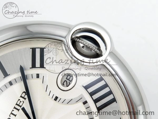 Ballon Bleu 42mm SS CHF 1:1 Best Edition White Texture Dial on SS Bracelet A WaterResistant 6042