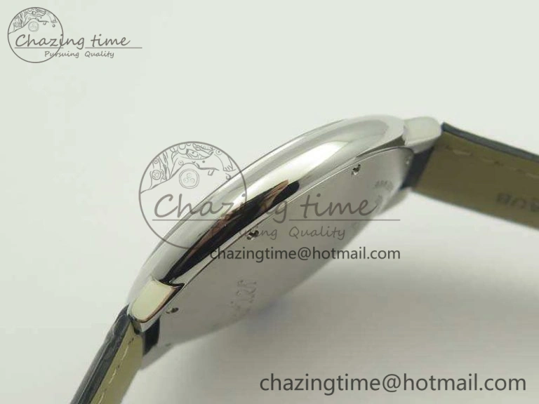 Ballon Bleu 42mm SS JF 1:1 Best Edition White Dial On Leather Strap Miyota Modern 6254