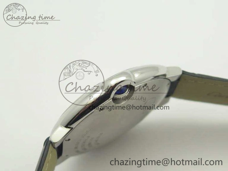 Ballon Bleu 42mm SS JF 1:1 Best Edition White Dial On Leather Strap Miyota Modern 6254