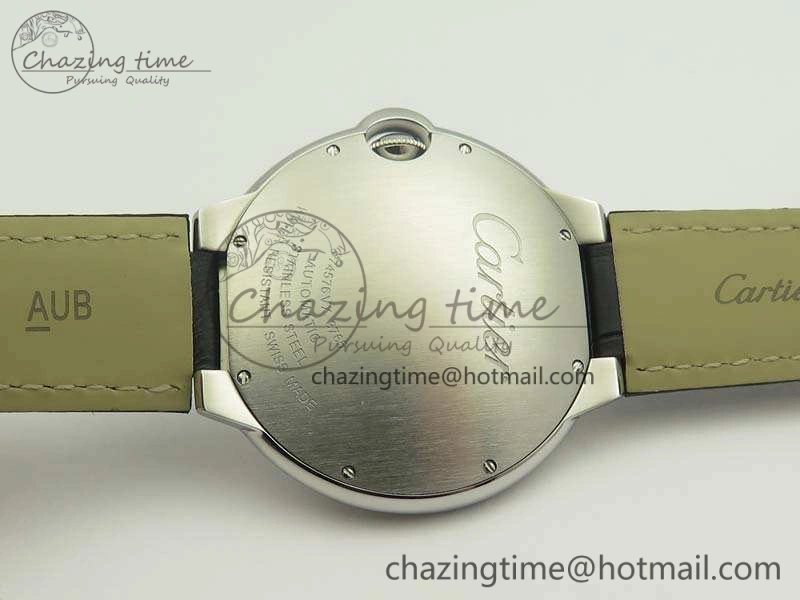 Ballon Bleu 42mm SS JF 1:1 Best Edition White Dial On Leather Strap Miyota Modern 6254