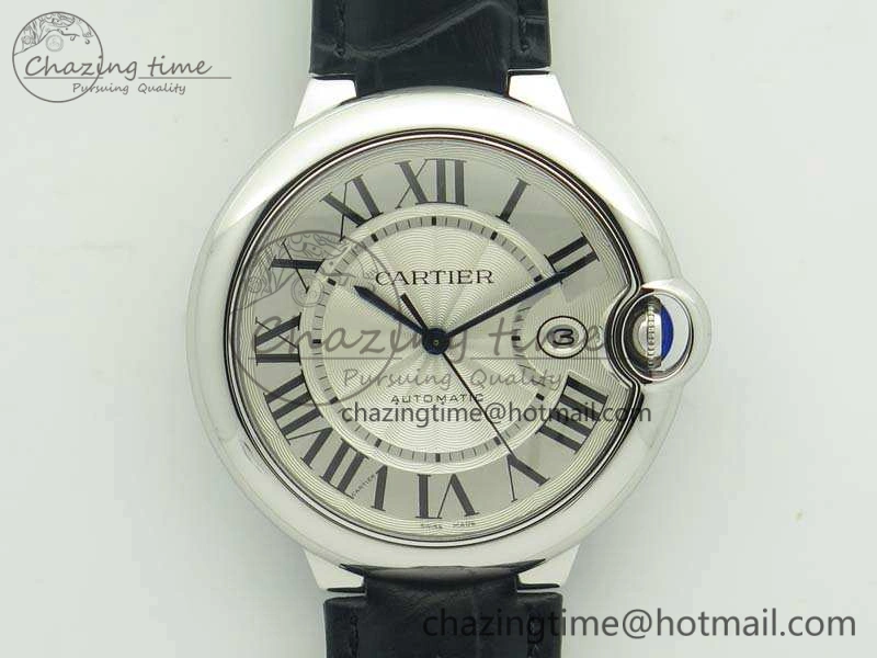 Ballon Bleu 42mm SS JF 1:1 Best Edition White Dial On Leather Strap Miyota Modern 6254