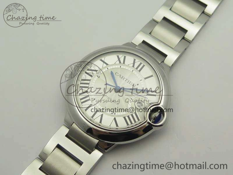 Sustainable Ballon Bleu 42mm SS JF 1:1 Best Edition White Dial On SS Bracelet Miyota 6257