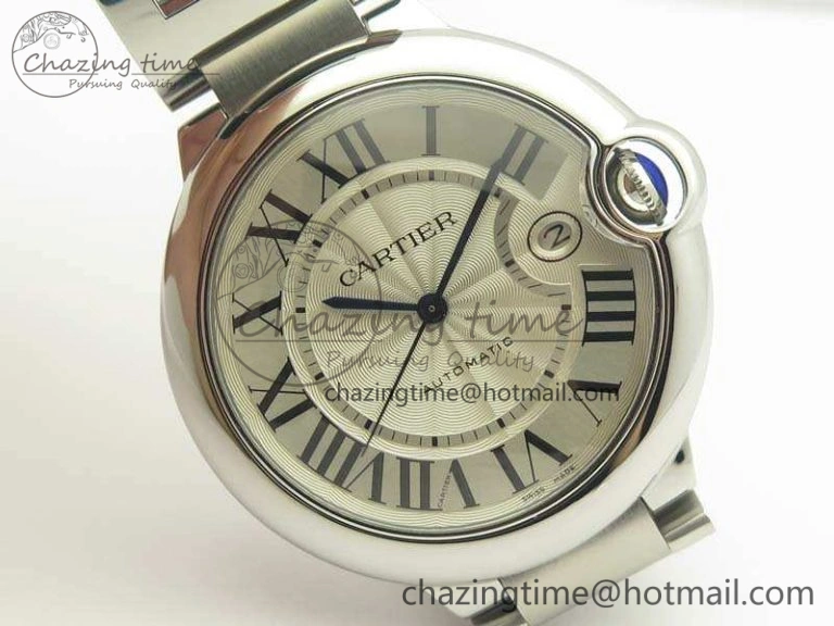 Sustainable Ballon Bleu 42mm SS JF 1:1 Best Edition White Dial On SS Bracelet Miyota 6257