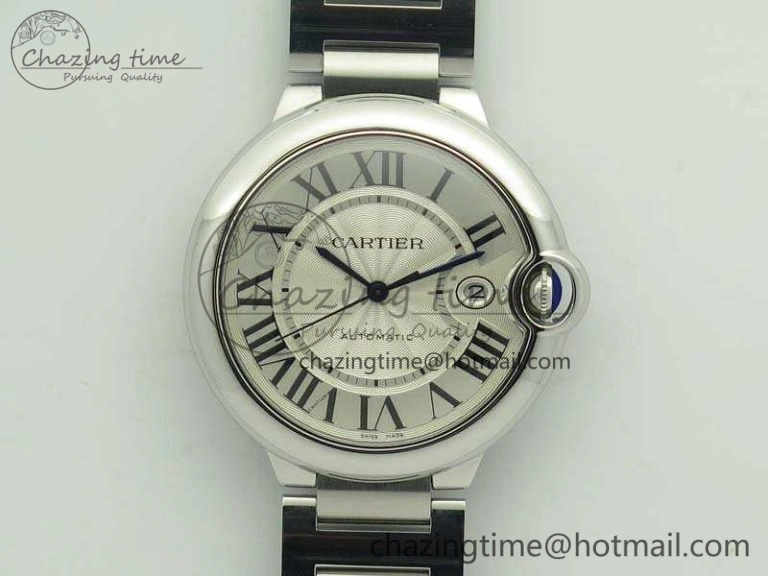 Sustainable Ballon Bleu 42mm SS JF 1:1 Best Edition White Dial On SS Bracelet Miyota 6257