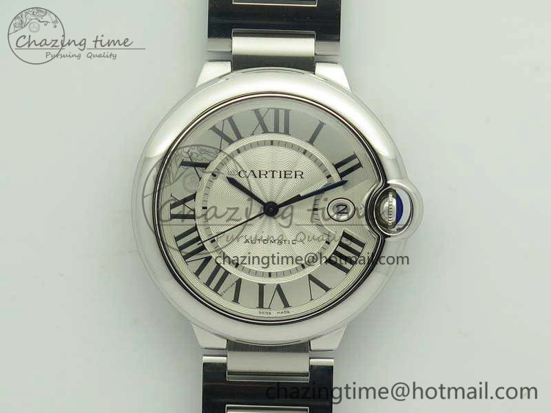 Sustainable Ballon Bleu 42mm SS JF 1:1 Best Edition White Dial On SS Bracelet Miyota 6257