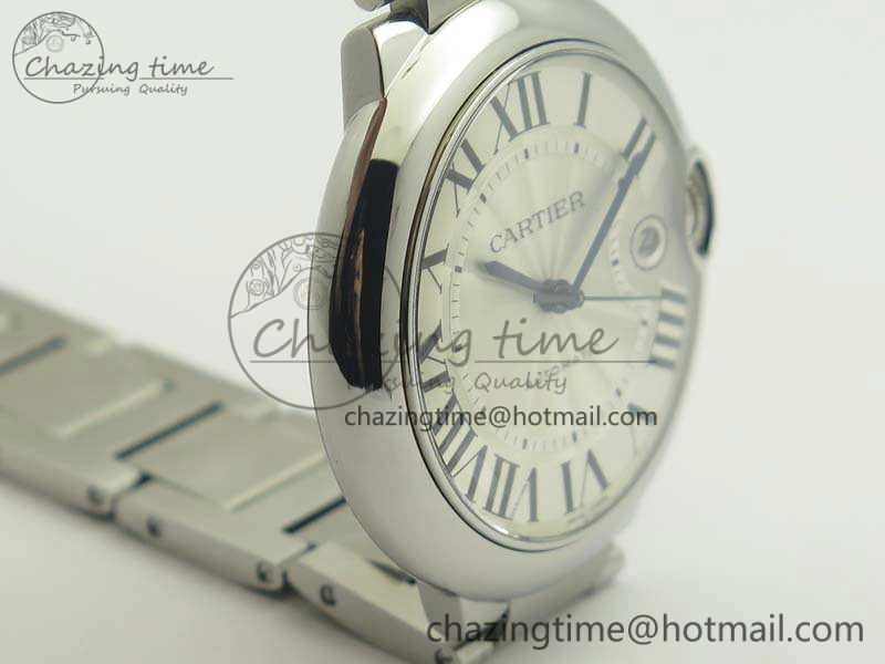 Sustainable Ballon Bleu 42mm SS JF 1:1 Best Edition White Dial On SS Bracelet Miyota 6257