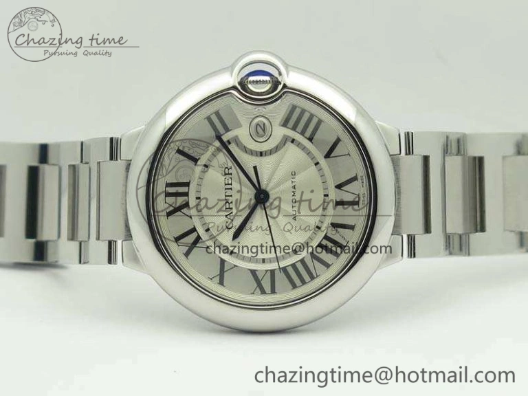 Sustainable Ballon Bleu 42mm SS JF 1:1 Best Edition White Dial On SS Bracelet Miyota 6257