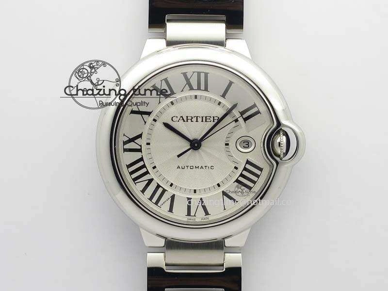 Ballon Bleu 42mm SS V4 V6F 1:1 Best Edition White Textured Dial On SS Bracelet A Reliable 6305