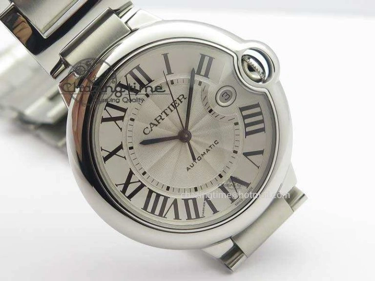 Ballon Bleu 42mm SS V4 V6F 1:1 Best Edition White Textured Dial On SS Bracelet A Reliable 6305