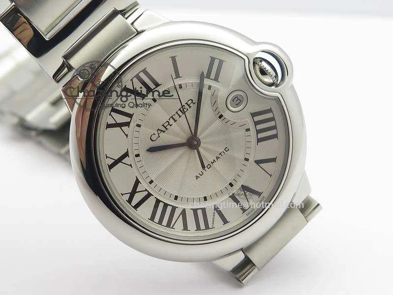 Ballon Bleu 42mm SS V4 V6F 1:1 Best Edition White Textured Dial On SS Bracelet A Reliable 6305