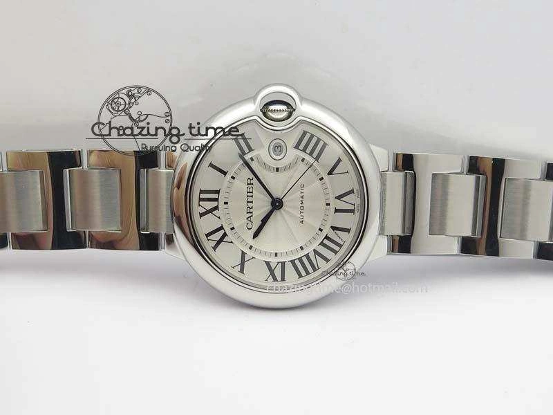 Ballon Bleu 42mm SS V4 V6F 1:1 Best Edition White Textured Dial On SS Bracelet A Reliable 6305