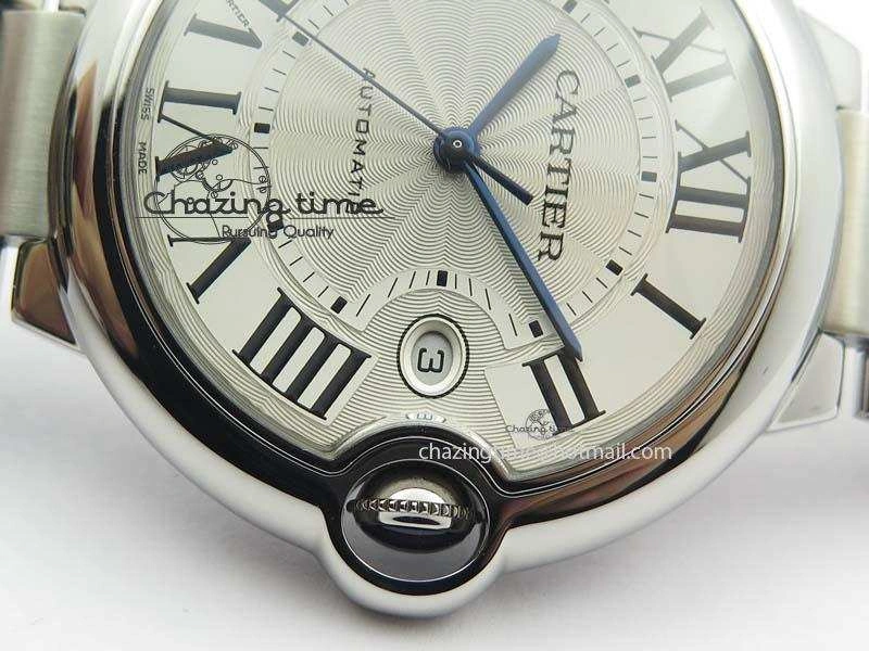 Ballon Bleu 42mm SS V4 V6F 1:1 Best Edition White Textured Dial On SS Bracelet A Reliable 6305