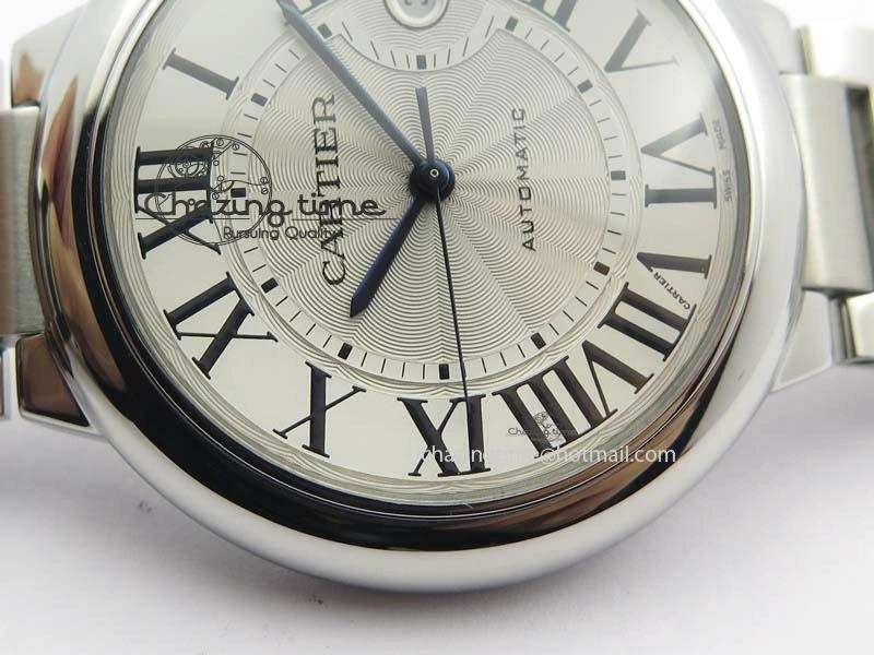 Ballon Bleu 42mm SS V4 V6F 1:1 Best Edition White Textured Dial On SS Bracelet A Reliable 6305