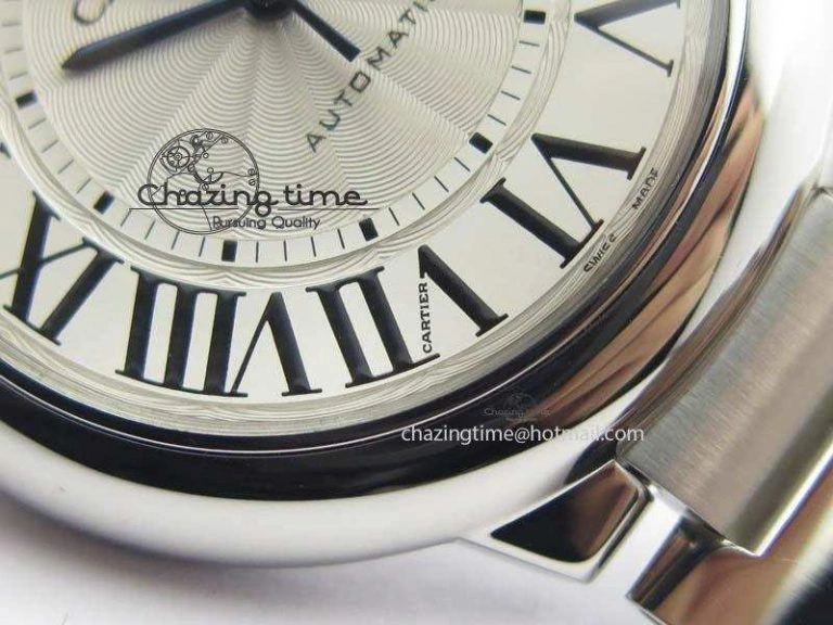 Ballon Bleu 42mm SS V4 V6F 1:1 Best Edition White Textured Dial On SS Bracelet A Reliable 6305