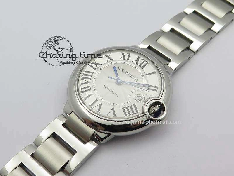 Ballon Bleu 42mm SS V4 V6F 1:1 Best Edition White Textured Dial On SS Bracelet A Reliable 6305