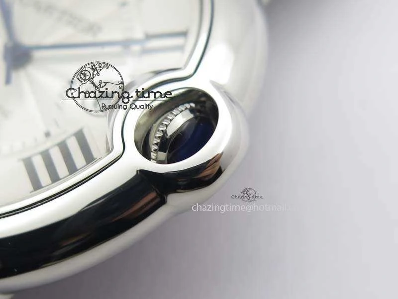 Ballon Bleu 42mm SS V4 V6F 1:1 Best Edition White Textured Dial On SS Bracelet A Reliable 6305