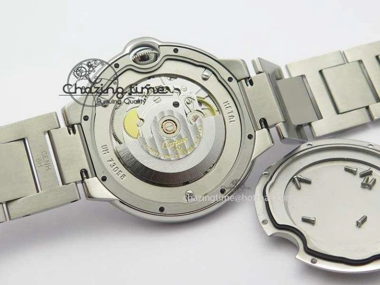 Ballon Bleu 42mm SS V4 V6F 1:1 Best Edition White Textured Dial On SS Bracelet A Reliable 6305