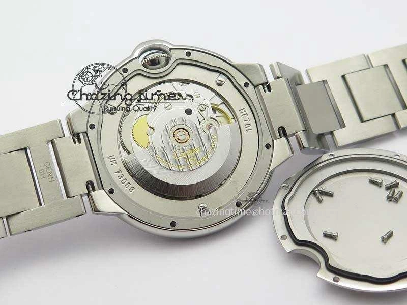 Ballon Bleu 42mm SS V4 V6F 1:1 Best Edition White Textured Dial On SS Bracelet A Reliable 6305