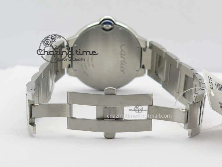 Ballon Bleu 42mm SS V4 V6F 1:1 Best Edition White Textured Dial On SS Bracelet A Reliable 6305