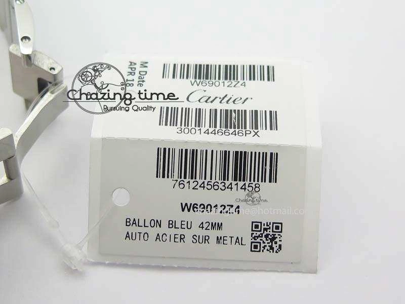 Ballon Bleu 42mm SS V4 V6F 1:1 Best Edition White Textured Dial On SS Bracelet A Reliable 6305