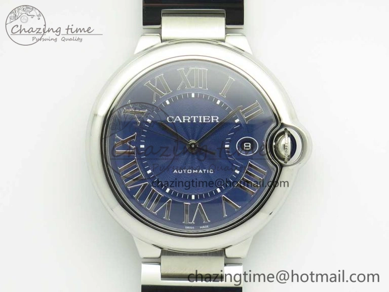 Ballon Bleu 42mm SS V6F 1:1 Best Edition Blue Textured Dial on SS Bracelet A2824 V Durable 6180