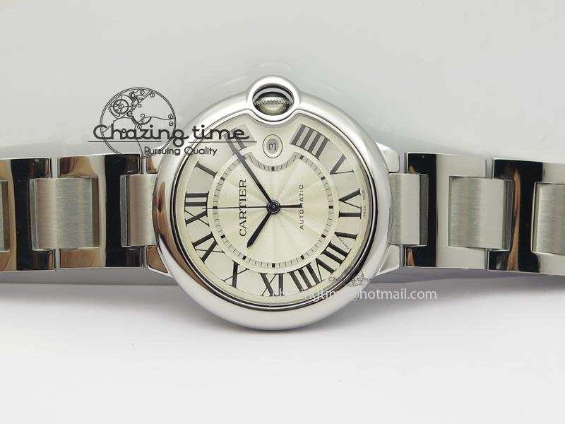 Ballon Bleu 42mm SS V6F 1:1 Best Edition White Dial On SS Bracelet A Lightweight 6349
