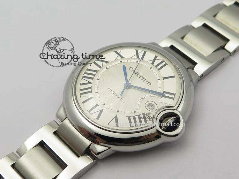 Ballon Bleu 42mm SS V6F 1:1 Best Edition White Dial On SS Bracelet A Lightweight 6349