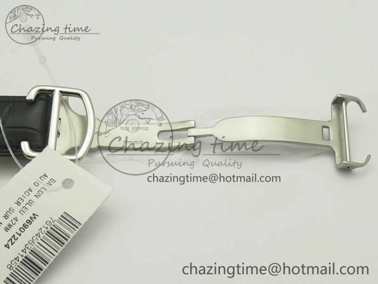 Ballon Bleu 42mm SS V6F 1:1 Best Edition White Textured Dial on Black Croc Strap A1847 MC V Unisex 6228