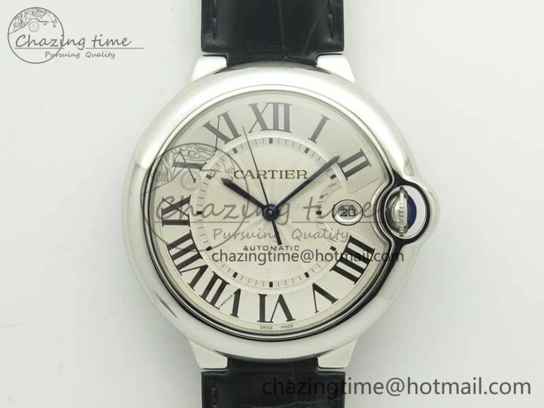 Ballon Bleu 42mm SS V6F 1:1 Best Edition White Textured Dial on Black Croc Strap A1847 MC V Unisex 6228