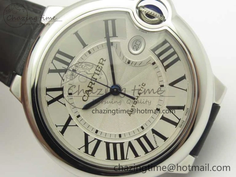 Ballon Bleu 42mm SS V6F 1:1 Best Edition White Textured Dial on Black Croc Strap A1847 MC V Unisex 6228