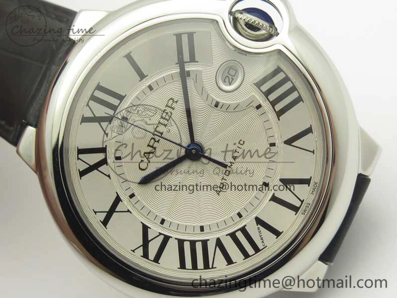 Ballon Bleu 42mm SS V6F 1:1 Best Edition White Textured Dial on Black Croc Strap A1847 MC V Unisex 6228